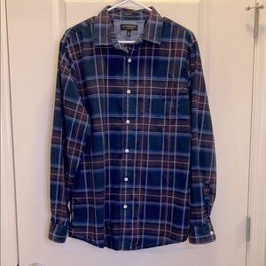 Banana Republic Men's Blue Plaid Shirt size large stretch soft wash